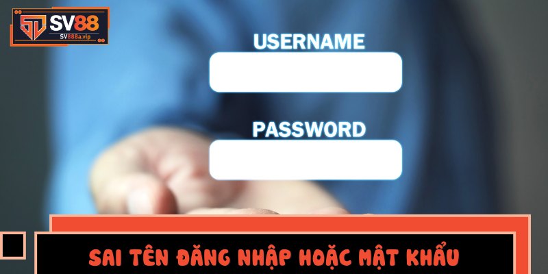 Sai tên đăng nhập hoặc mật khẩu