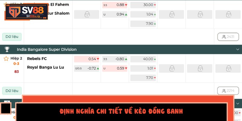 Định nghĩa chi tiết về kèo đồng banh